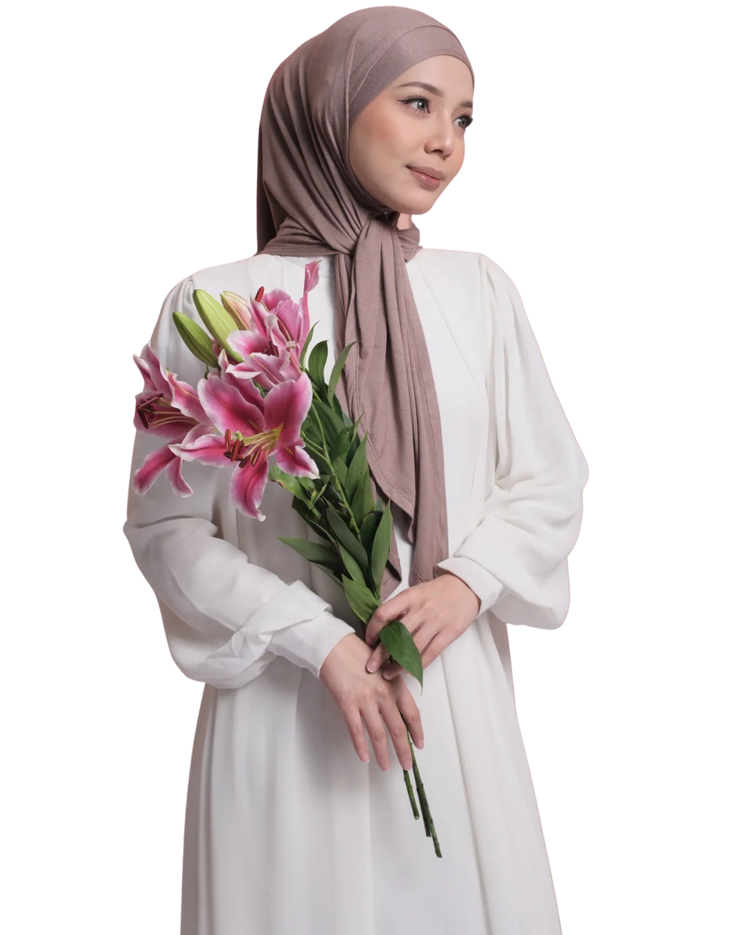 LindaHijab Aisha Bandana Front with Lilies